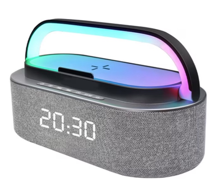 Boxa portabila S305 cu incarcare wireless ceas si lunimi Rgb